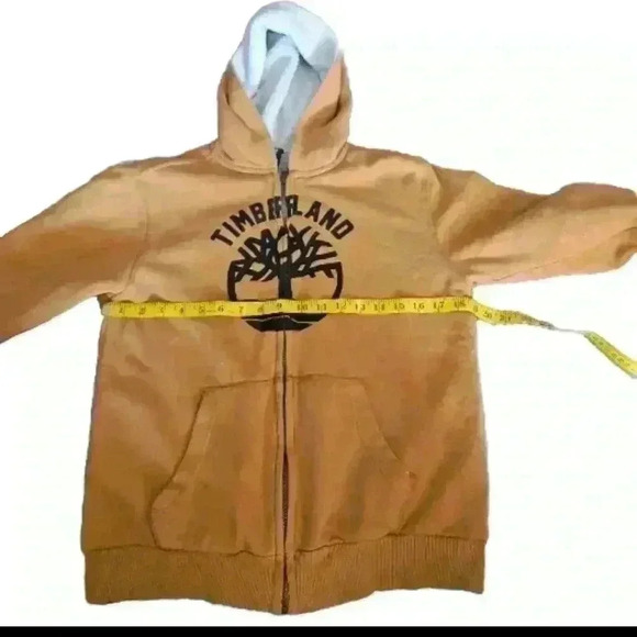 Timberland Big Boys Gold Core Tree Logo Zip Up Sherpa Lined Hoodie L - Picture 8 of 11